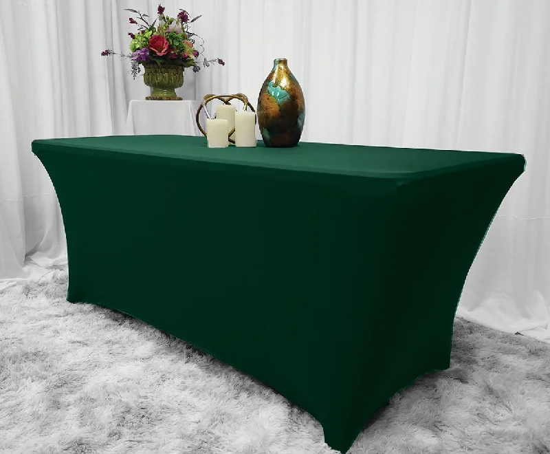 6 Ft Rectangular Spandex (220 GSM) Table Cover - Hunter Green/Holly Green (1pc)