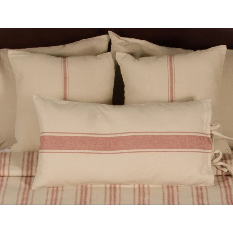 Oat Barn Red Grain Sack Stripe Pillow Cover PC164017