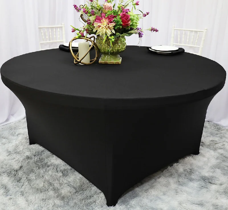 5 Ft Round Spandex (220 GSM) Table Cover - Black (1pc)