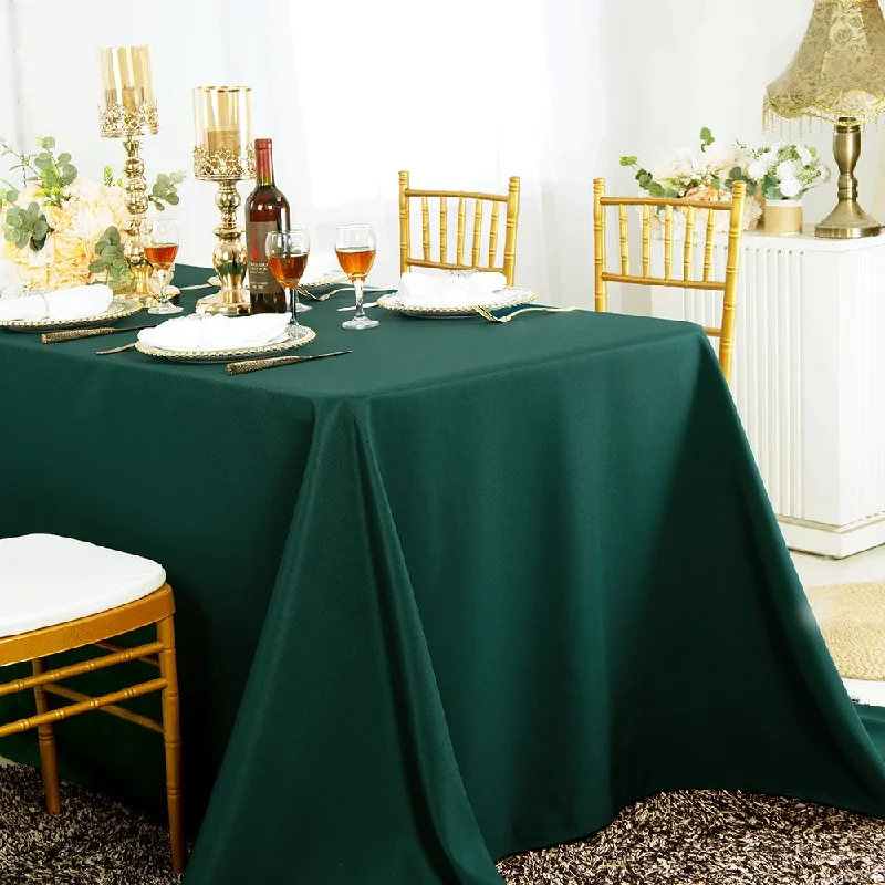 90"x132" Seamless Rectangular Polyester (220 GSM) Tablecloth - Hunter Green/Holly Green (1pc)