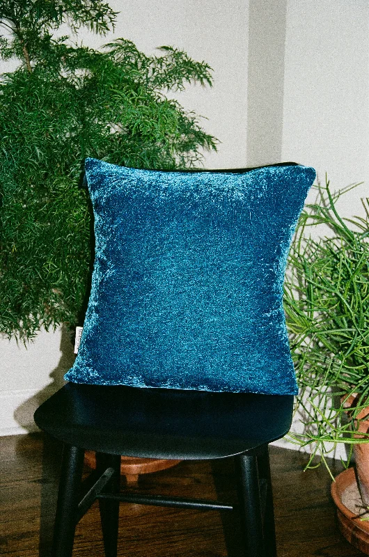 Indigo Blue Naturally Dyed Silk Velvet Pillow