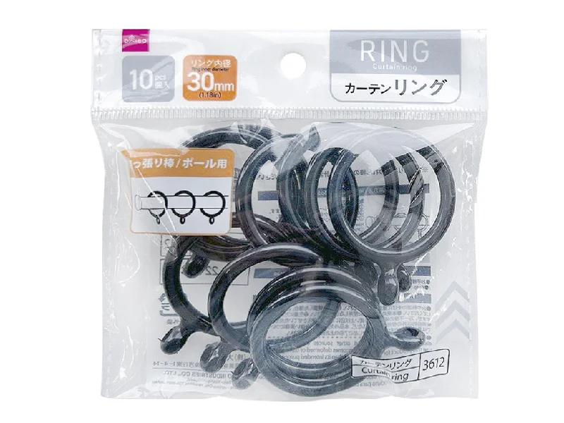 Curtain Ring Black for Pole 30mm