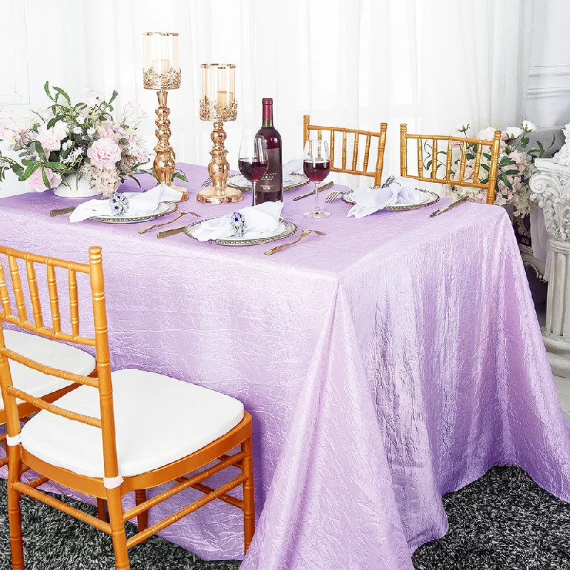 90"x156" Seamless Rectangular Crushed Taffeta Tablecloth - Lavender (1pc)