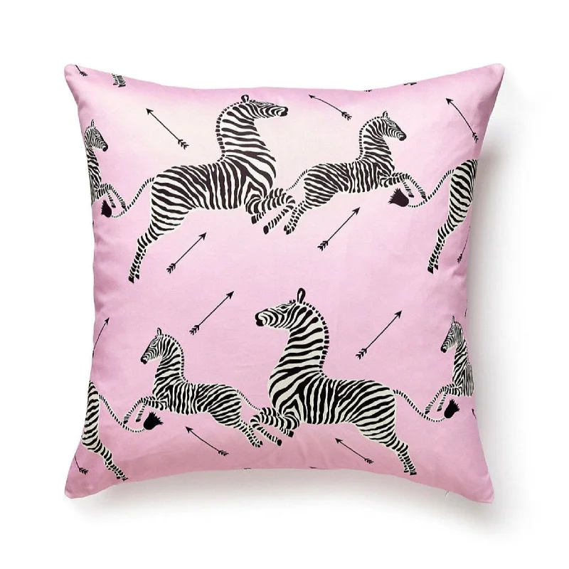 Zebras Petite Pillow in Peony