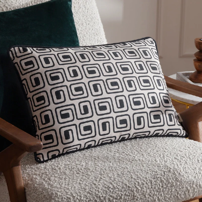 Safara Printed Cushion Black