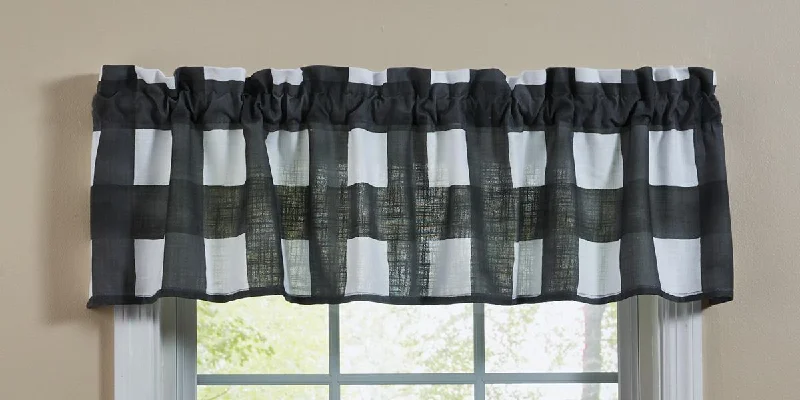 Buffalo Check Watercolor Valance 14"L - Black Park Designs