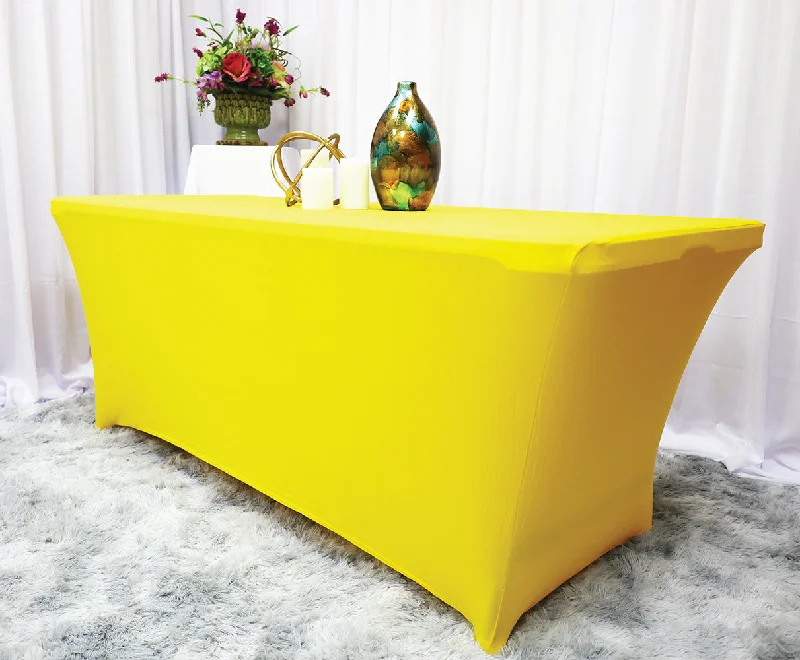 8 Ft Rectangular Spandex (220 GSM) Table Cover - Canary Yellow (1pc)