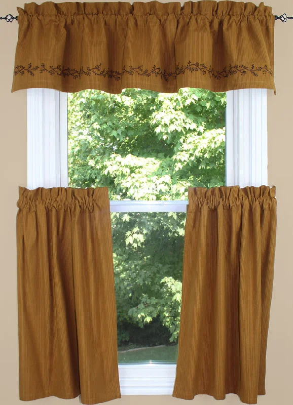 Primitive Ticking Mustard Valance VL236204E