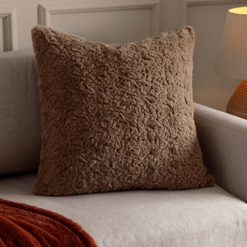 Megeve Faux Fur Cushion Natural