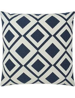 Navy Diamond Block Outdoor Pillow