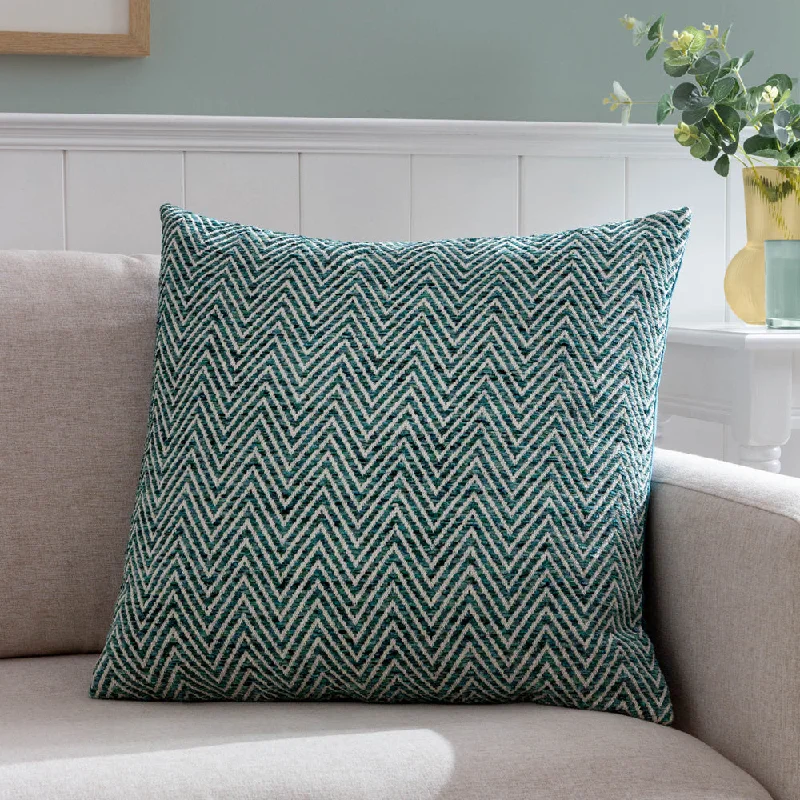 Croft Twill Woven Cushion Teal