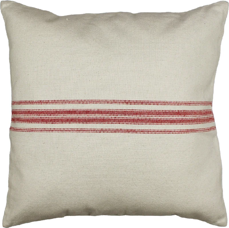 Red Grain Sack Cream, Red Pillow PC074010