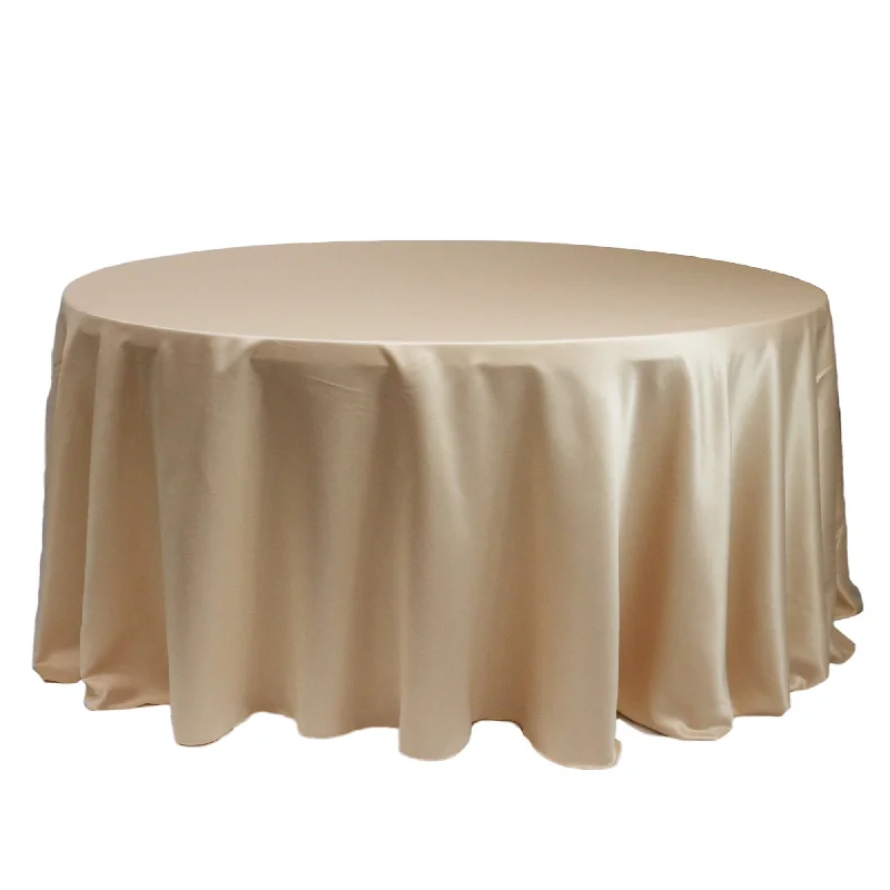 132 inch L'amour Round Tablecloth Champagne