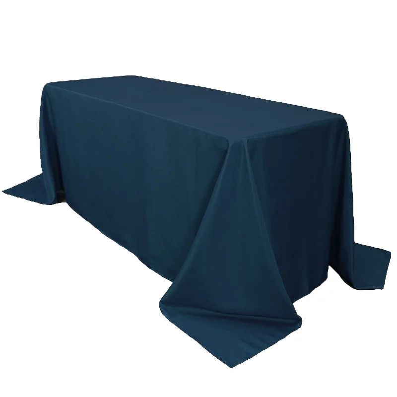 90 x 156 inch Polyester Rectangular Tablecloth Navy Blue