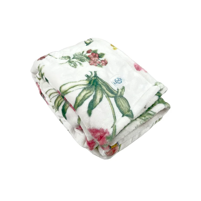 Butterfly Meadow Bloom Pink Throw Blanket