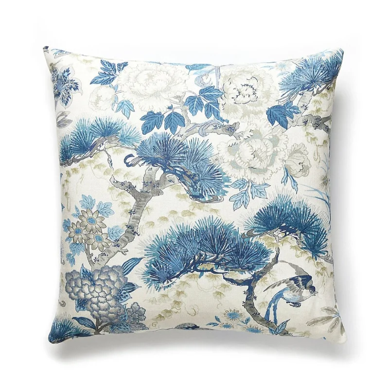 Shenyang Porcelain Print Linen Pillow