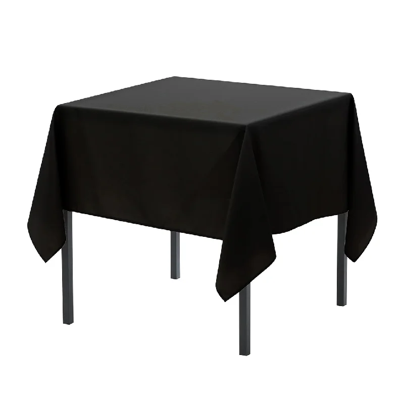 72 x 72 Inch Square Polyester Tablecloth Black