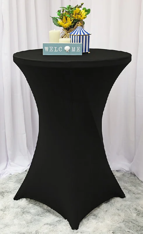 36"x42" Cocktail Spandex (220 GSM) Table Cover - Black (1pc)