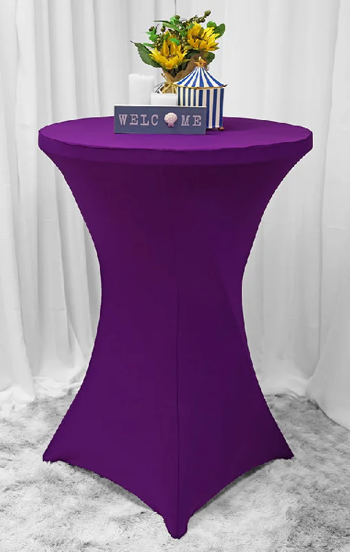 36"x42" Cocktail Spandex Table Cover - Purple (1pc)