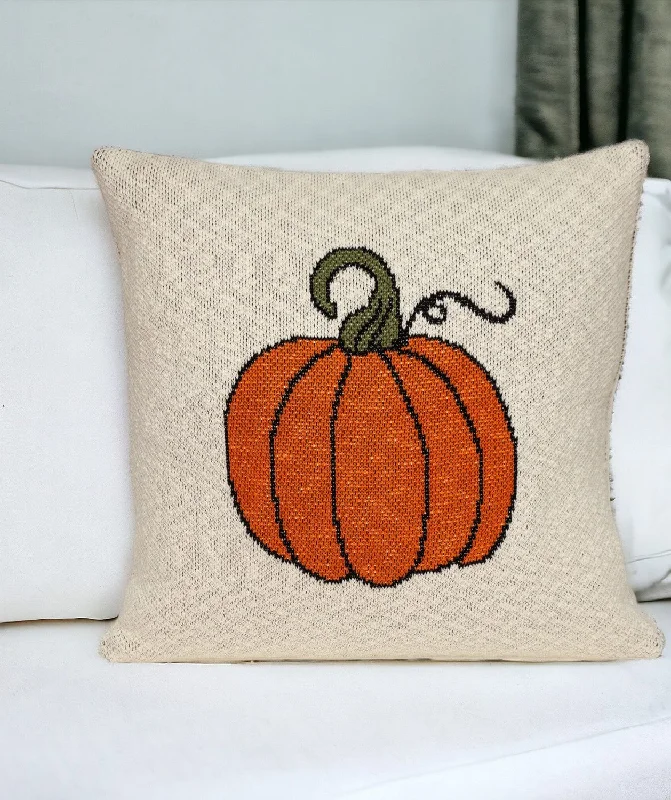 Pumpkin Silhouette Throw Pillow