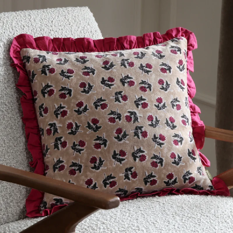 Kemble Printed Cushion Violet/Cerise