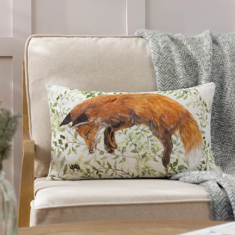 Shugborough Leaping Fox Traditional Cushion Multicolour