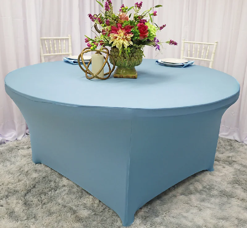 6 Ft Round Spandex (220 GSM) Table Cover - Baby Blue (1pc)