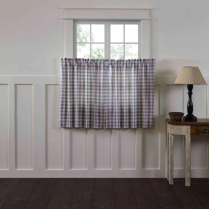 Annie Buffalo Grey Check Tier Curtain Set of 2 L36xW36