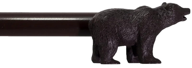 3/4-inch Adjustable Drapery Curtain Rod with Bear Finial