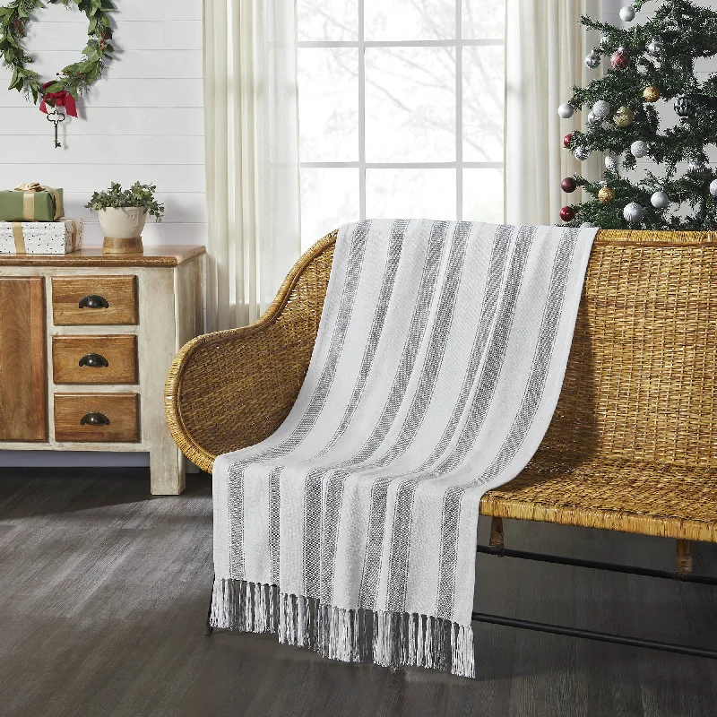 Grace Grain Sack Stripe Woven Throw 50"x60" VHC Brands