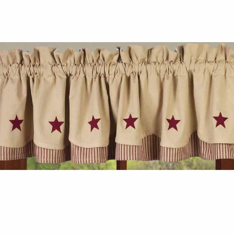 Nutmeg Barn Red Nutmeg W/ Barn Red Star Fairfield Valance Lined VF030017