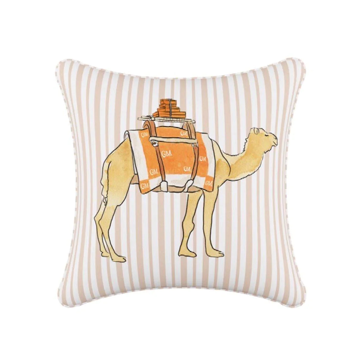 Gray Malin For Cloth & Co. Camel Stripe Tan Throw Pillow