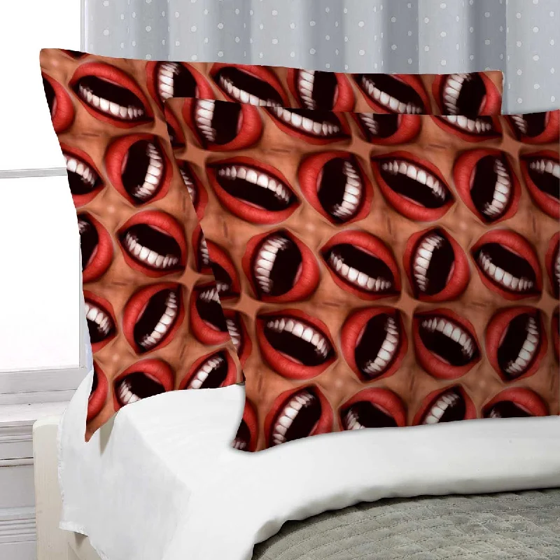 ArtzFolio Smiling Mouths Pillow Cover Case