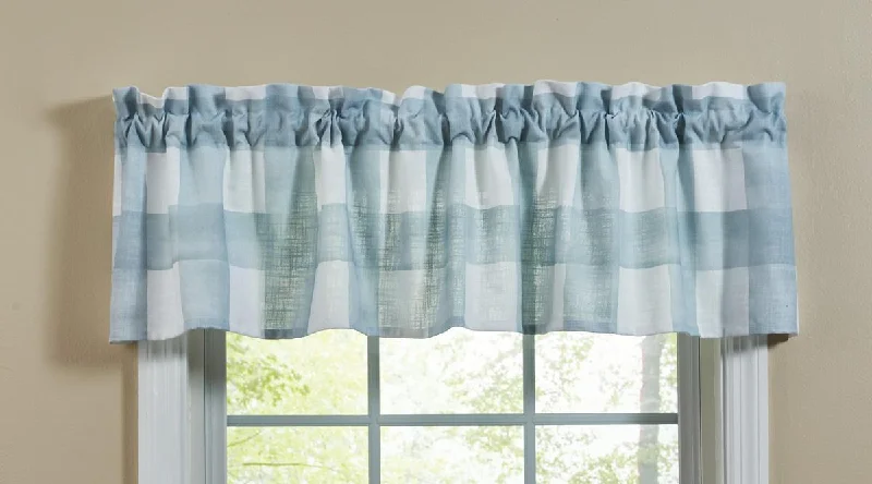 Buffalo Check Watercolor Valance 14"L - Blue Mist Park Designs