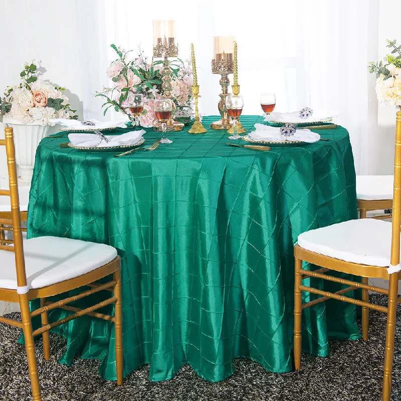 90" Seamless Round Pintuck Taffeta Tablecloth - Jade (1pc)