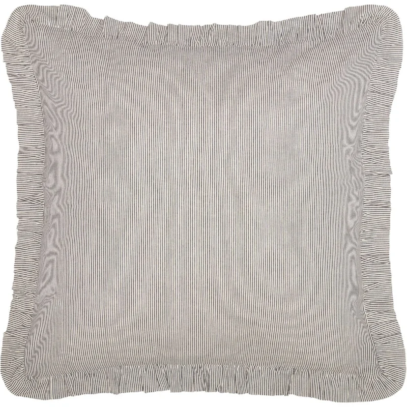 Dakota Star Farmhouse Blue Ticking Striped Euro Sham