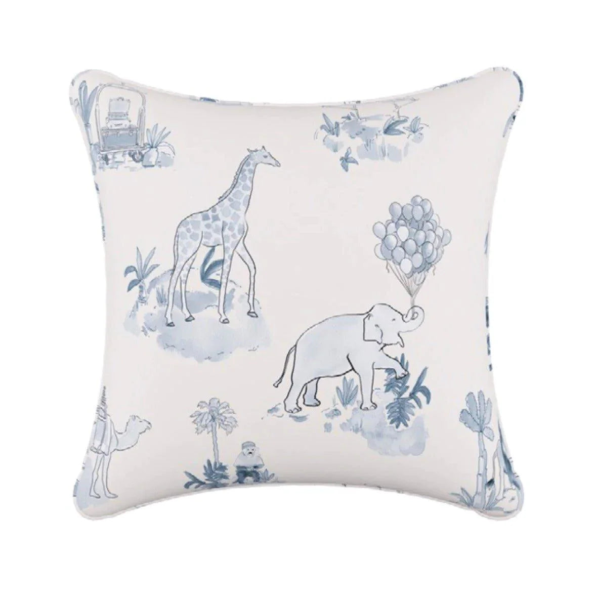 Gray Malin For Cloth & Co. Toile Blue Throw Pillow