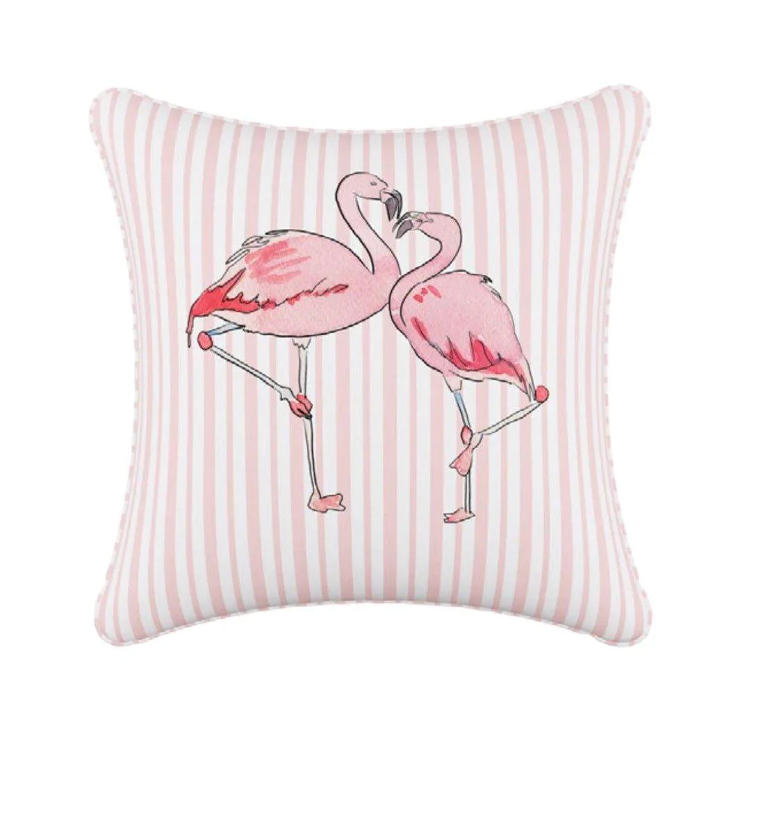 Gray Malin For Cloth & Co. Flamingo Stripe Pink Throw Pillow