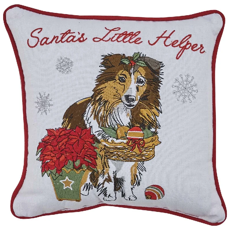 Holiday Kisses Collie 10" Pillow Park Designs