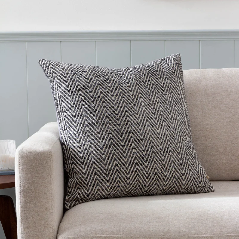 Croft Twill Woven Cushion Charcoal