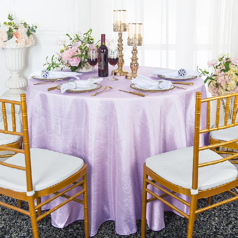 120" Seamless Round Crushed Taffeta Tablecloth - Lavender (1pc)