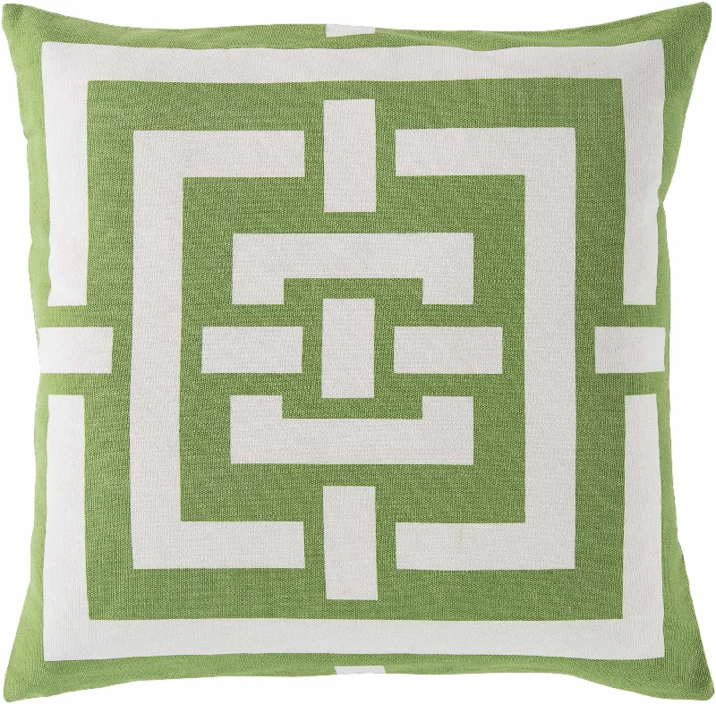 Greenisland Green Geometric Pattern Throw Pillow - Clearance