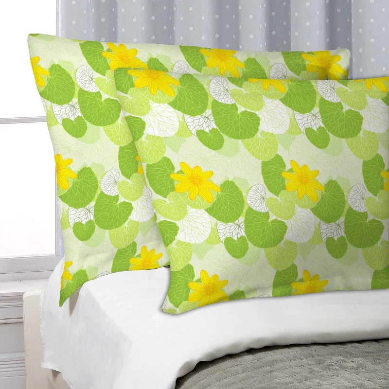 ArtzFolio Green Leaves Pillow Cover Case