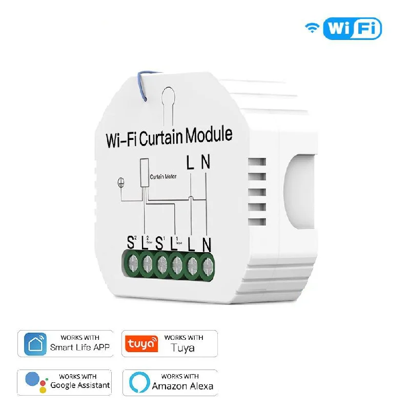 MOES WiFi Mini DIY Smart Curtain Switch Module APP Voice Control Electric Curtain Motor Relay