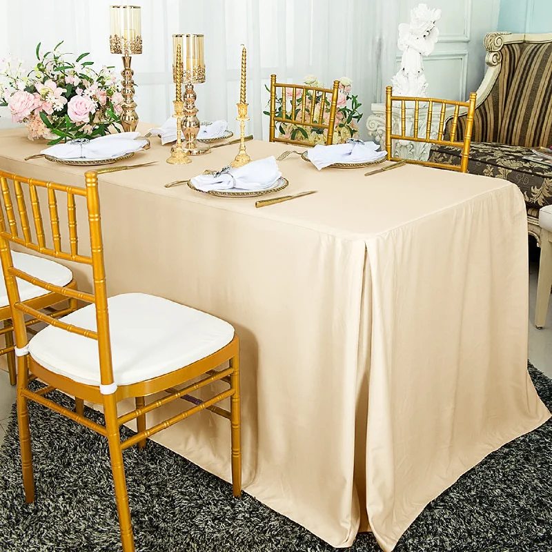 6 Ft Rectangular Scuba (Wrinkle-Free) (240 GSM) Fitted Table Cover - Champagne (1pc)