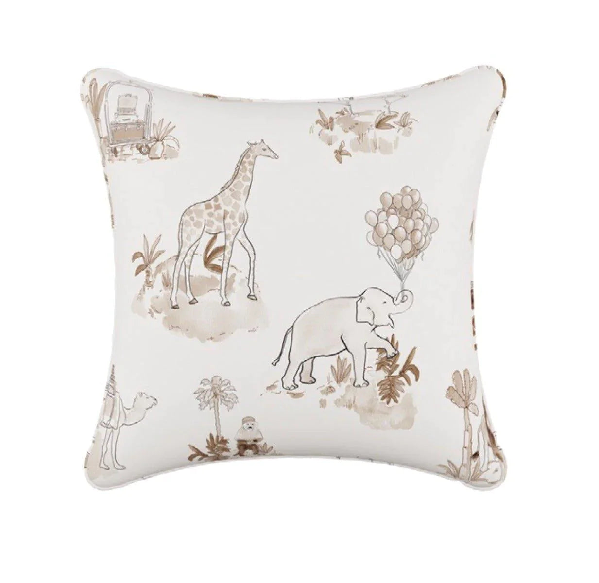 Gray Malin For Cloth & Co. Toile Tan Throw Pillow