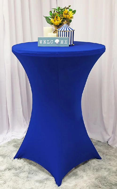 30"x42" Cocktail Spandex (220 GSM) Table Cover - Royal Blue (1pc)