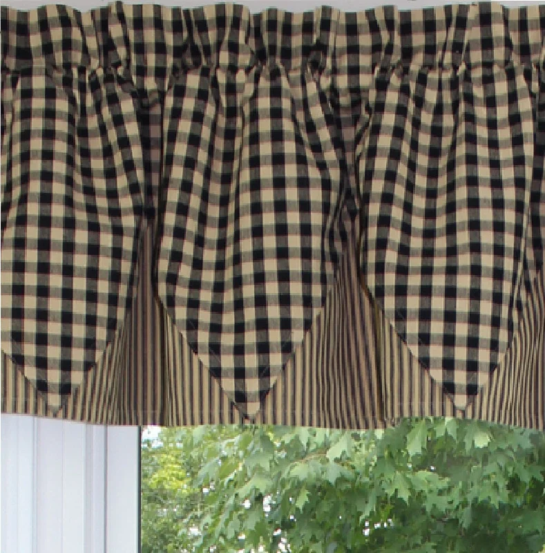 Heritage House Check Black - Nutmeg Valance VP100011