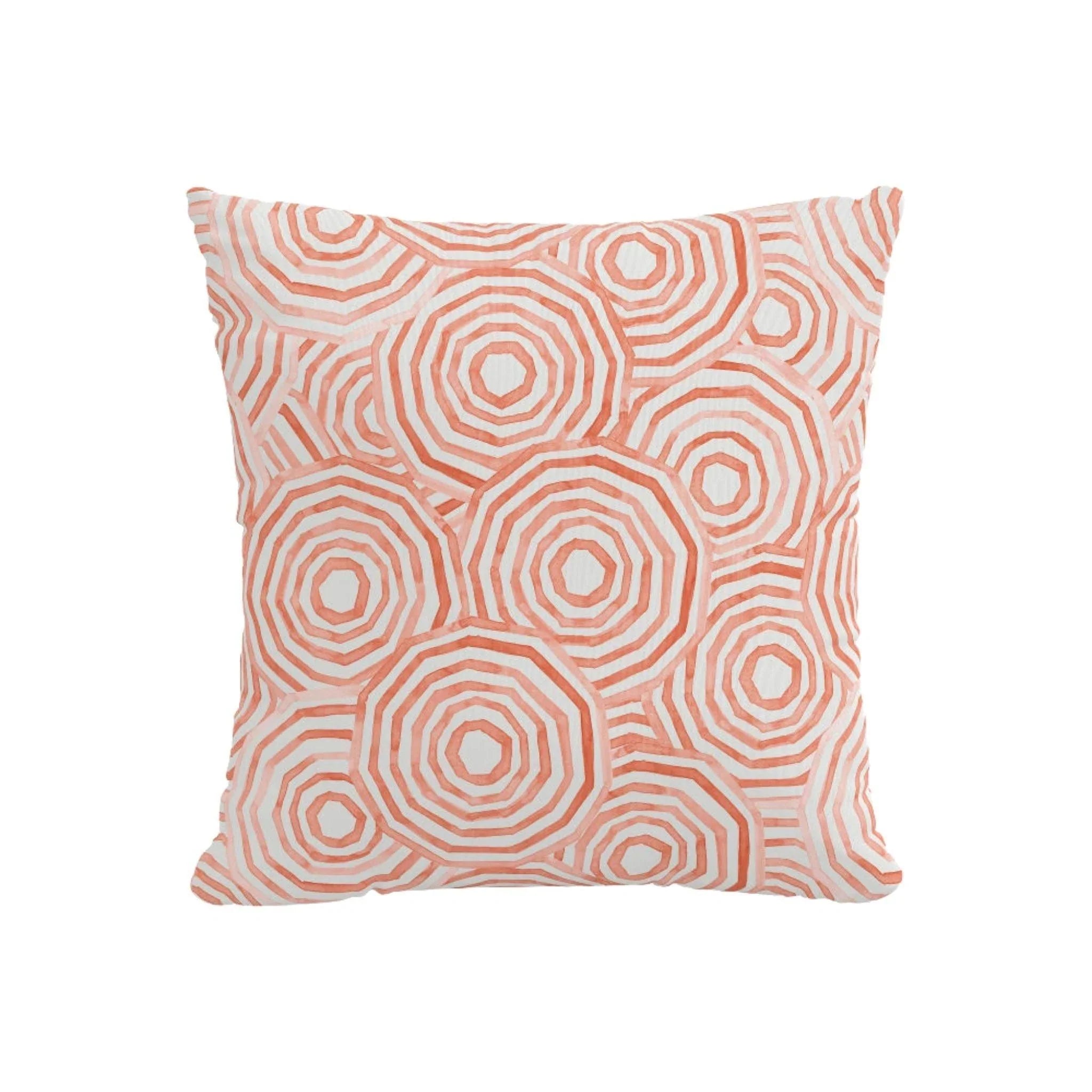 The Umbrella Swirl Pillow, Coral by Gray Malin