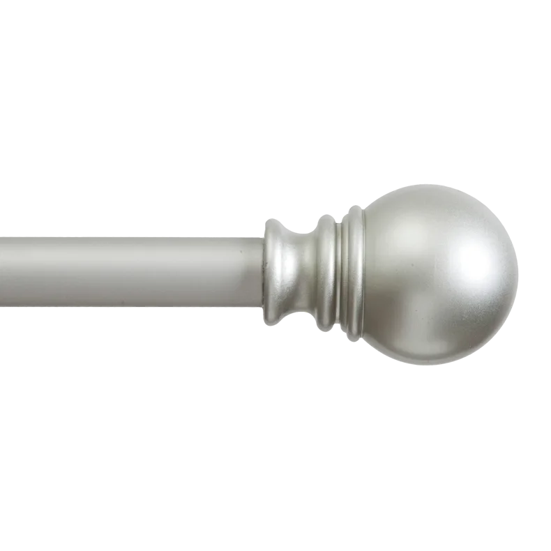 1" Layla Curtain Rod With Ball Finials, 30" to 84"